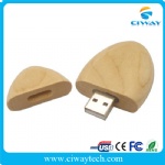 Eco-friendly wooden egg shape USB flash drives