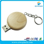 Wooden/bamboo round USB flash drive