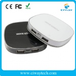 colorful round dual usb polymer power bank