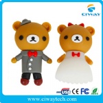 PVC cute cartoon bear couple shape USB flash drive